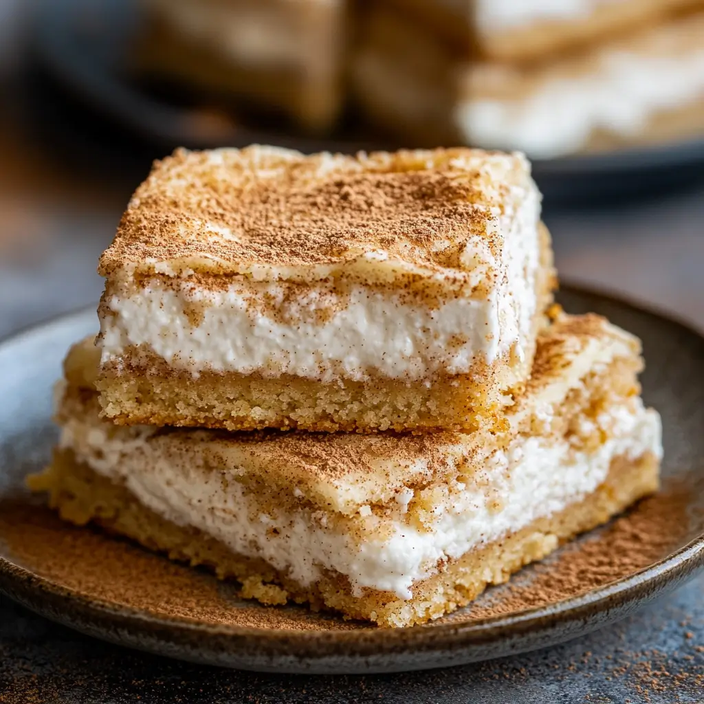 Churro Cheesecake Slice with Cinnamon Sugar Dusting